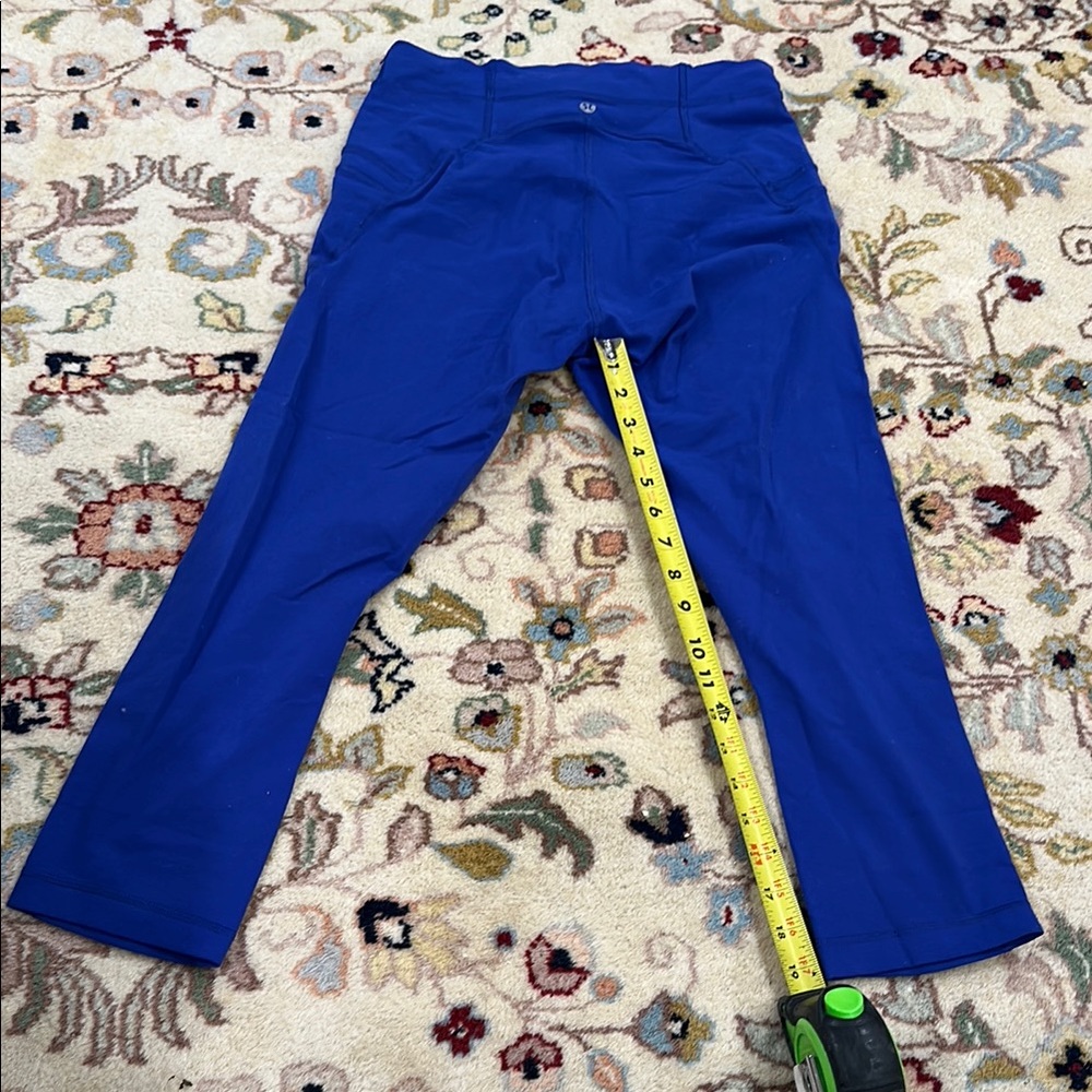 Lululemon Athletica Blue Leggings with Wide Waistband